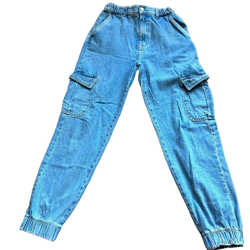 Pull & Bear Women’s Cargo Jeans, Blue, Size 6